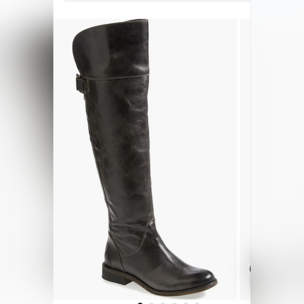 Leather! Leather! Leather!
hinge Black Tall Riding Boots Knee-High